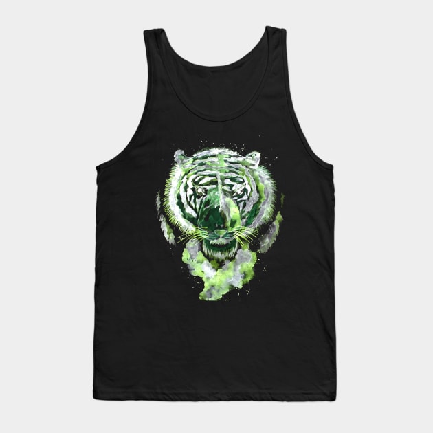 Green Tiger Spirit Tank Top by ZeichenbloQ